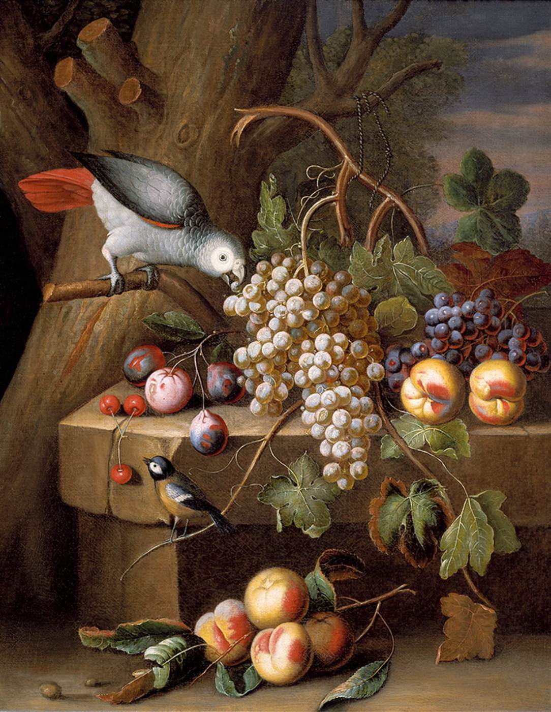 Still-Life with Fruit and Birds by