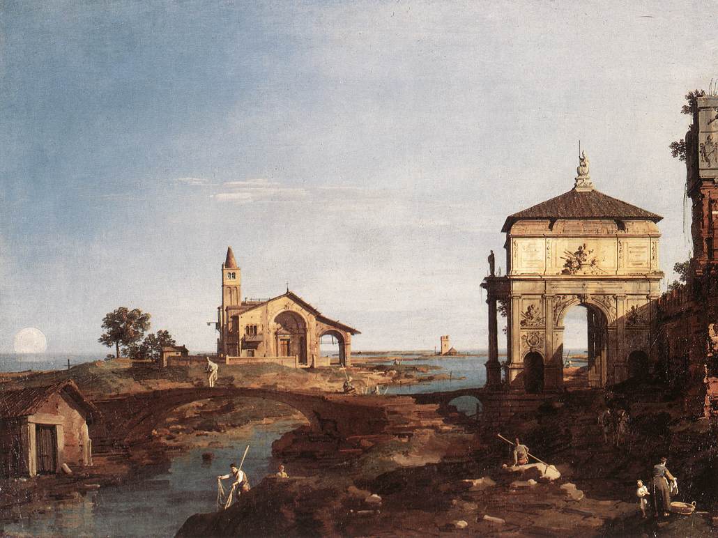 Capriccio with Venetian Motifs by CANALETTO