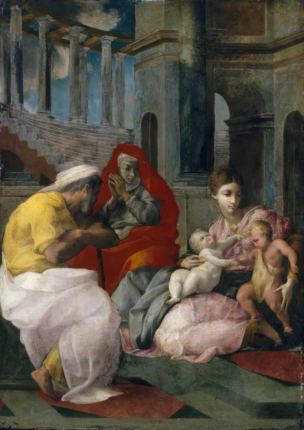 The Holy Family with Sts Elisabeth and John the Baptist by PRIMATICCIO, Francesco