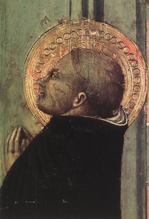 St Thomas Inspired by the Dove of the Holy Ghost (detail) by SASSETTA