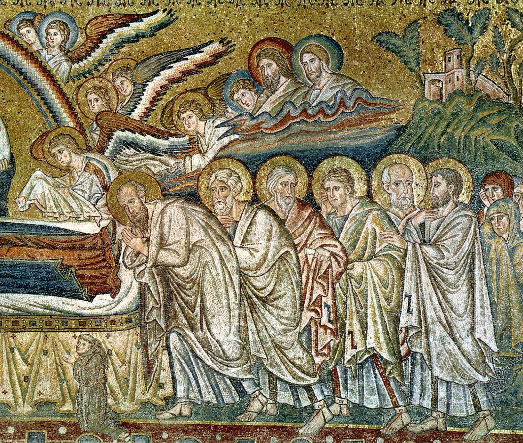 Apse mosaic, window level: Dormition (detail) by TORRITI, Jacopo