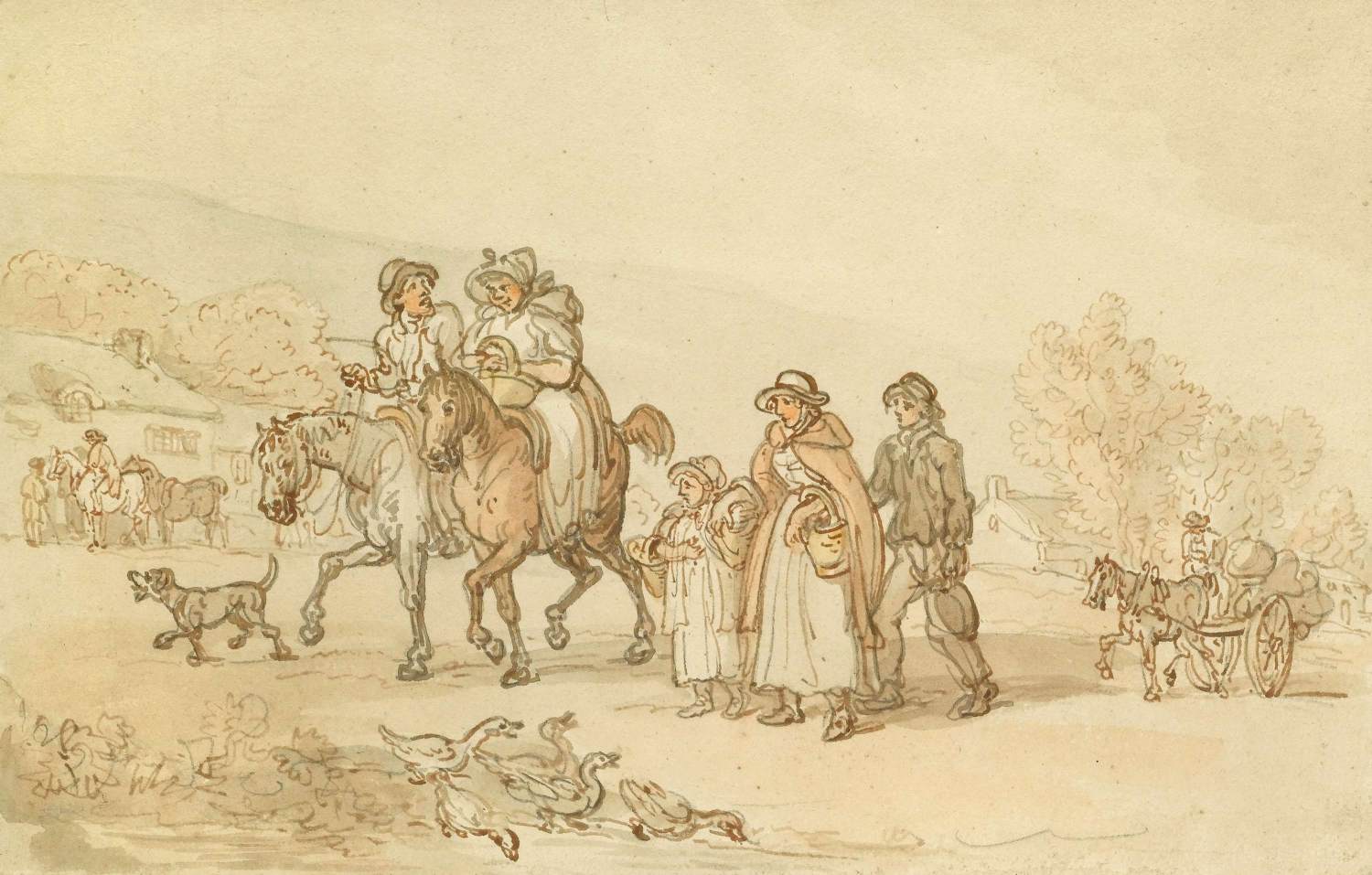 Travellers on the Road by ROWLANDSON, Thomas