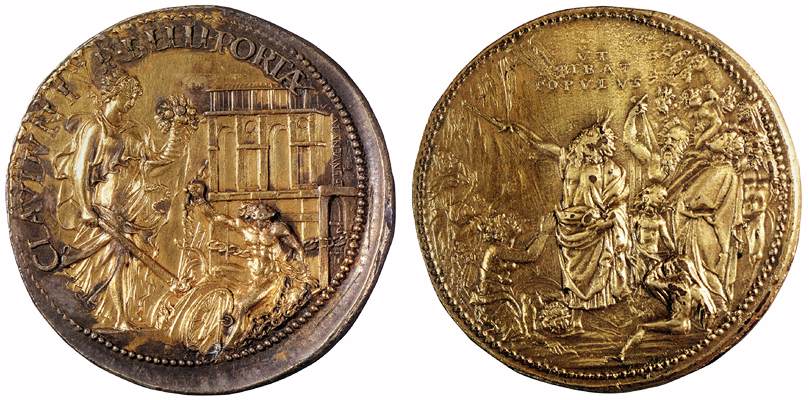 Medal of Clement VII (two versions of the verso) by CELLINI, Benvenuto