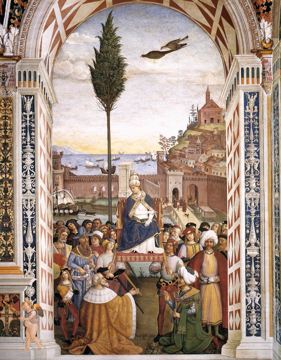 No. 10: Pope Pius II Arrives in Ancona by PINTURICCHIO