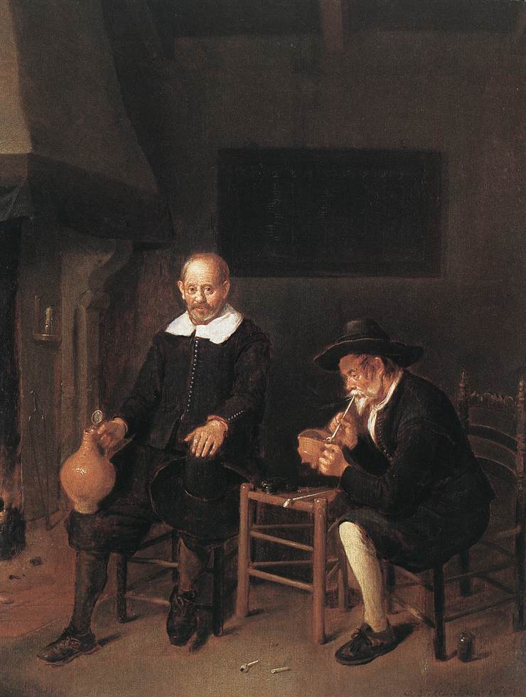 Interior with Two Men by the Fireside by