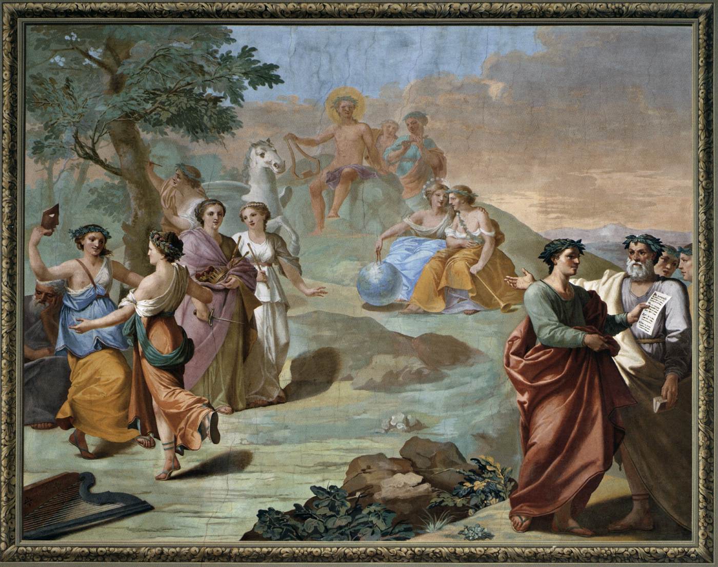 Side wall picture: Apollo, Pegasus, and the Muses by