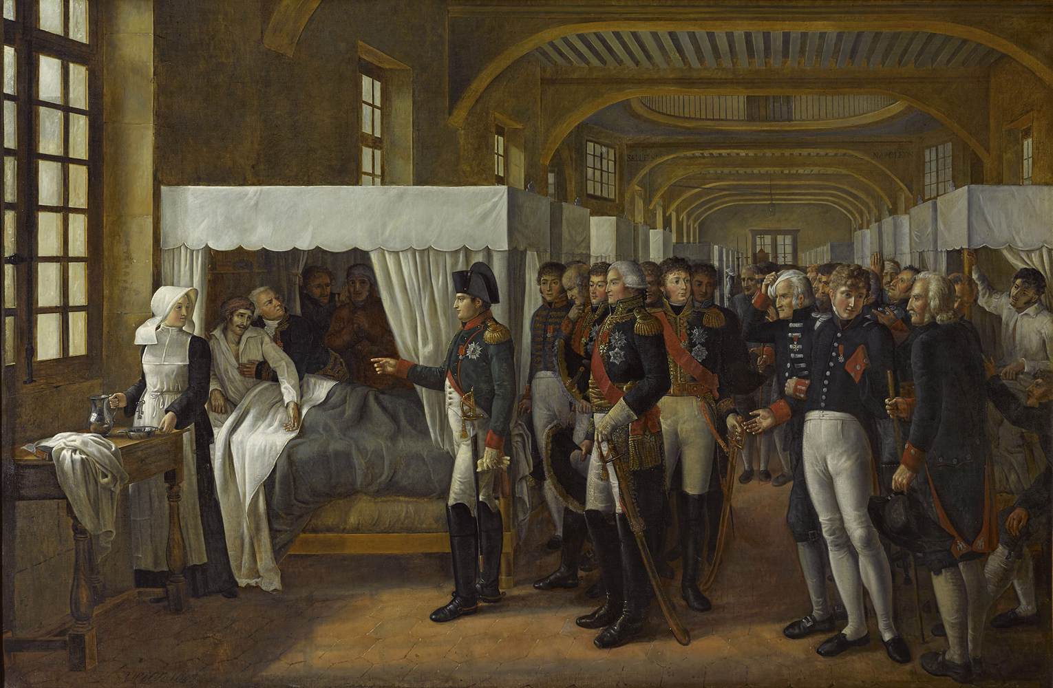 Napoleon Visiting the Infirmerie des Invalides by VERON, Alexandre Paul Joseph