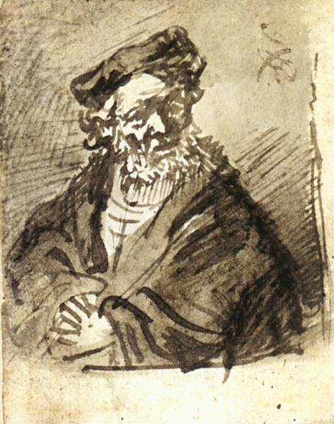 Bearded old man by REMBRANDT Harmenszoon van Rijn