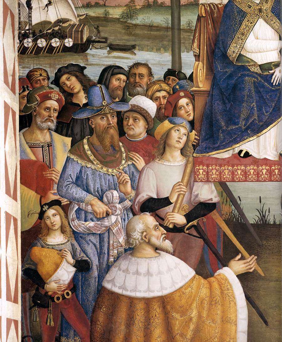 No. 10: Pope Pius II Arrives in Ancona (detail) by PINTURICCHIO