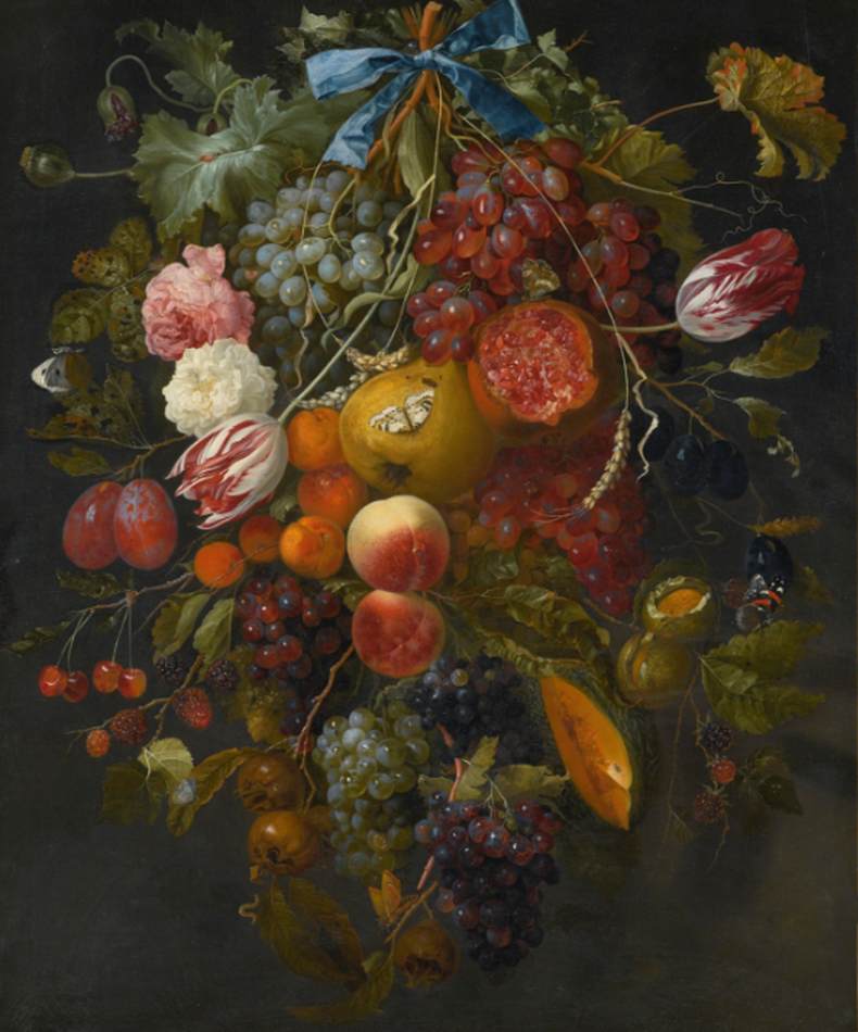 Festoon of Fruit and Flowers, with Butterflies and Other Insects by