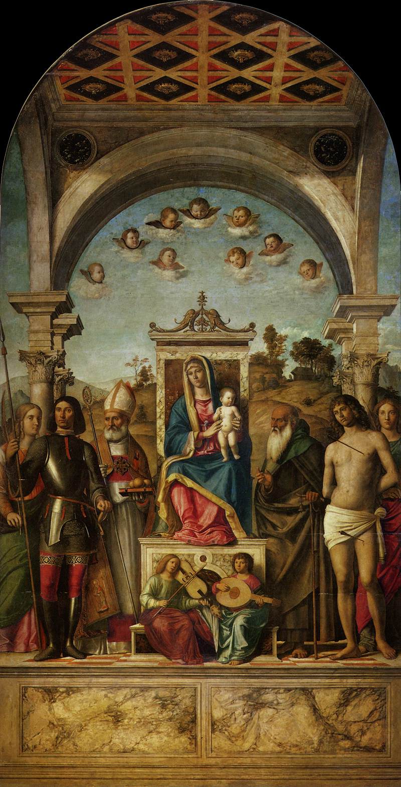 Madonna and Child Enthroned with Saints by CIMA da Conegliano