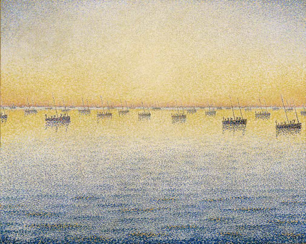 Setting Sun, Sardine Fishing, Concarneau, op. 221 (Adagio) by SIGNAC, Paul