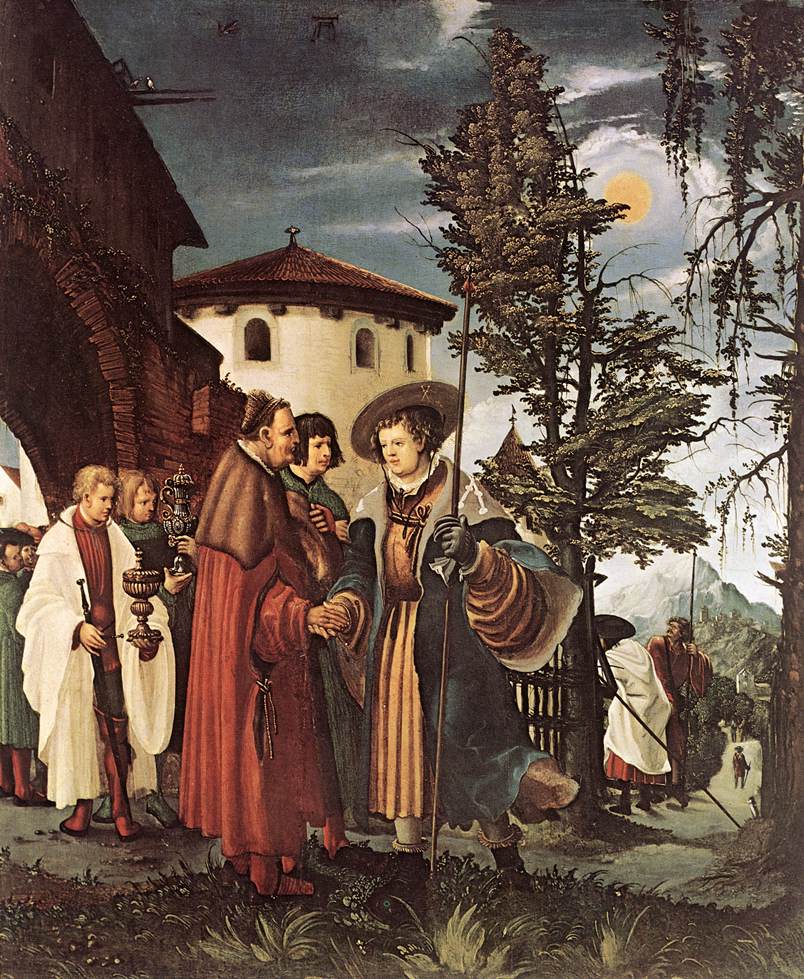 St Florian Taking Leave of the Monastery by ALTDORFER, Albrecht