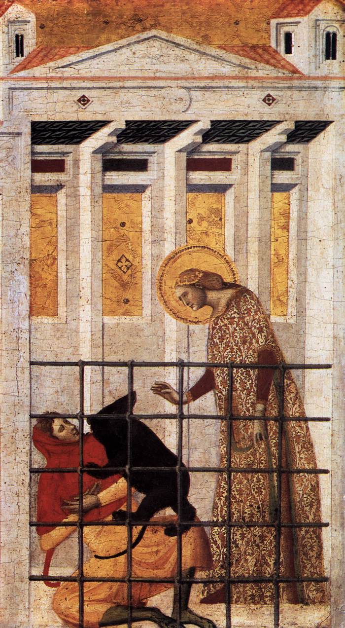 St Colomba Saved by a Bear (detail) by BARONZIO, Giovanni