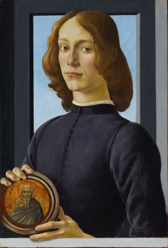 Portrait of a Young Man Holding a Roundel by BOTTICELLI, Sandro