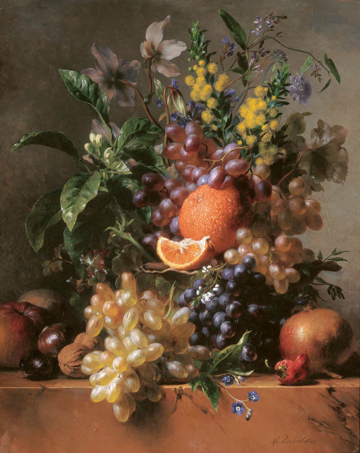 Still-Life with Flowers and Fruit by REEKERS, Hendrik