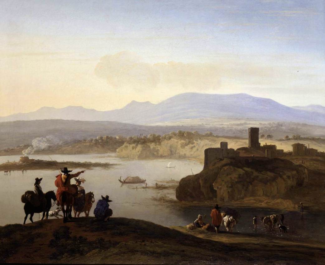 Italianate Landscape with Travellers on Horseback by