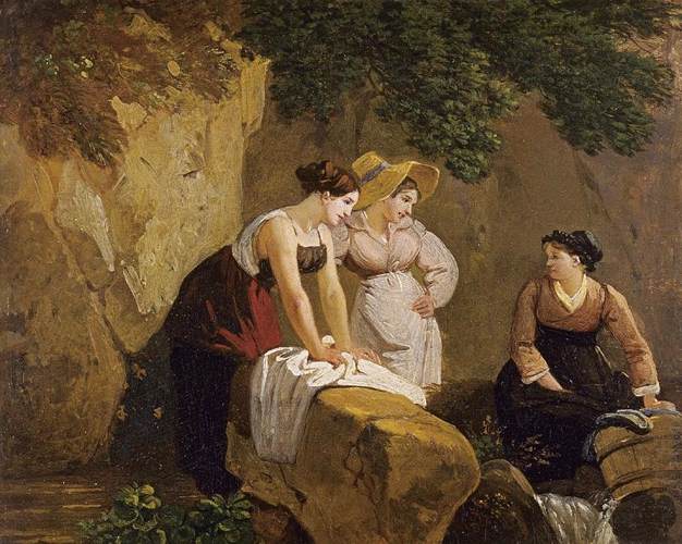 Washerwomen in a Grotto by TÖPFFER, Adam-Wolfgang