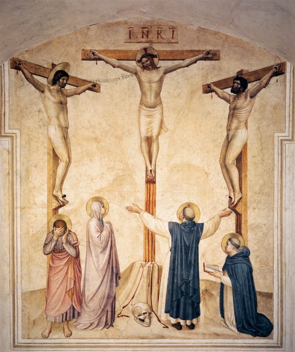 Crucifixion with Mourners and Sts Dominic and Thomas Aquinas (Cell 37) by