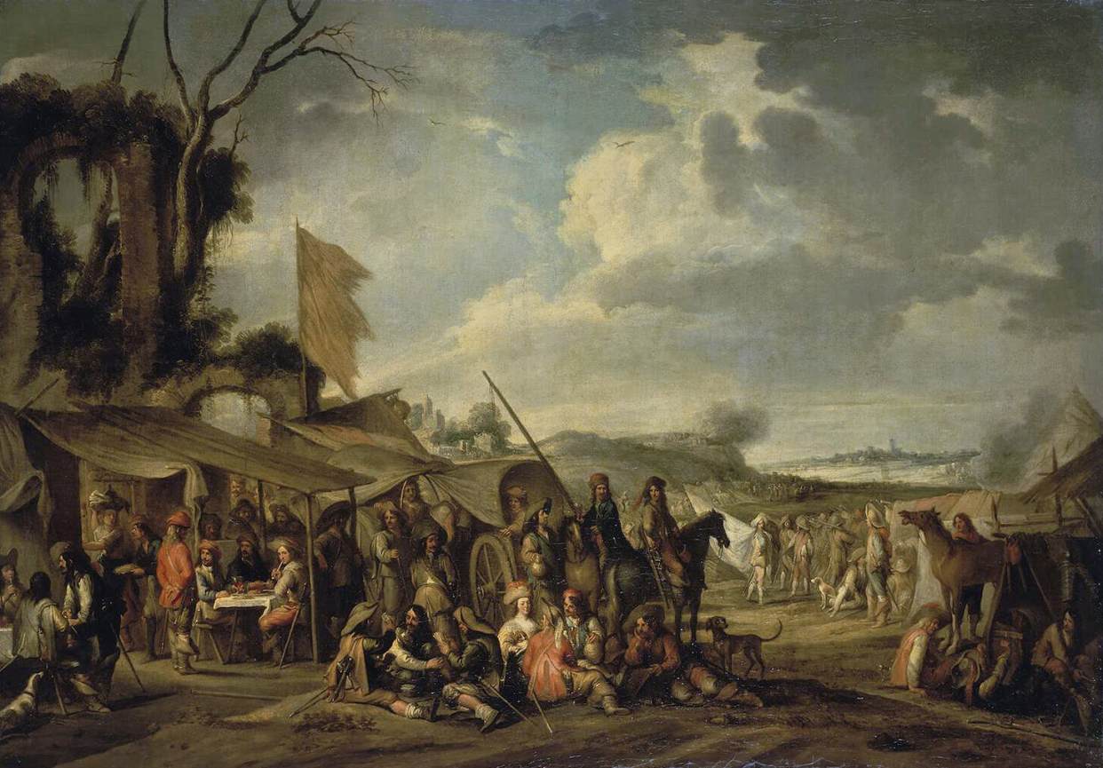 A Camp by the Ruins by WAEL, Cornelis de