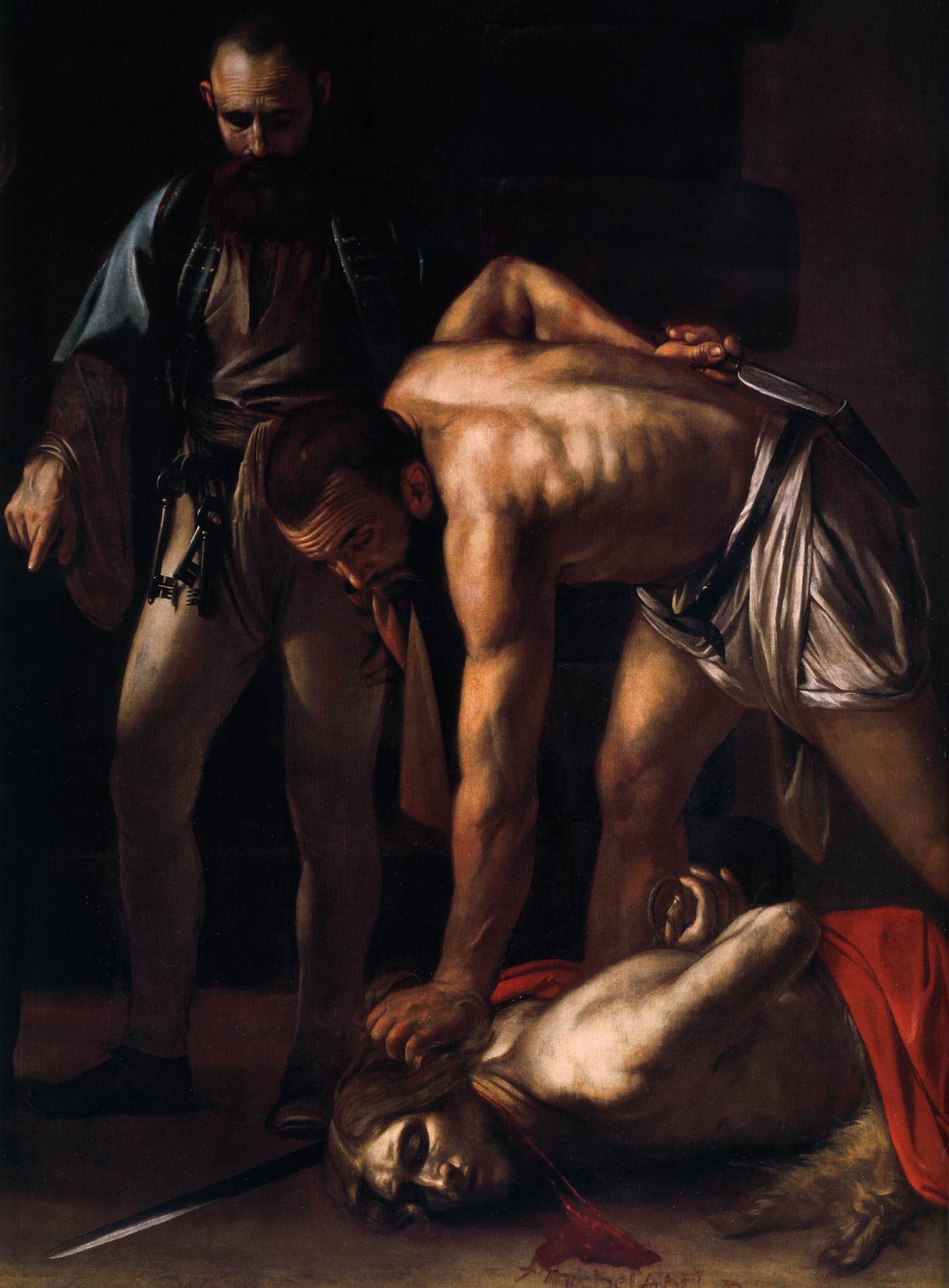 Beheading of Saint John the Baptist (detail) by CARAVAGGIO