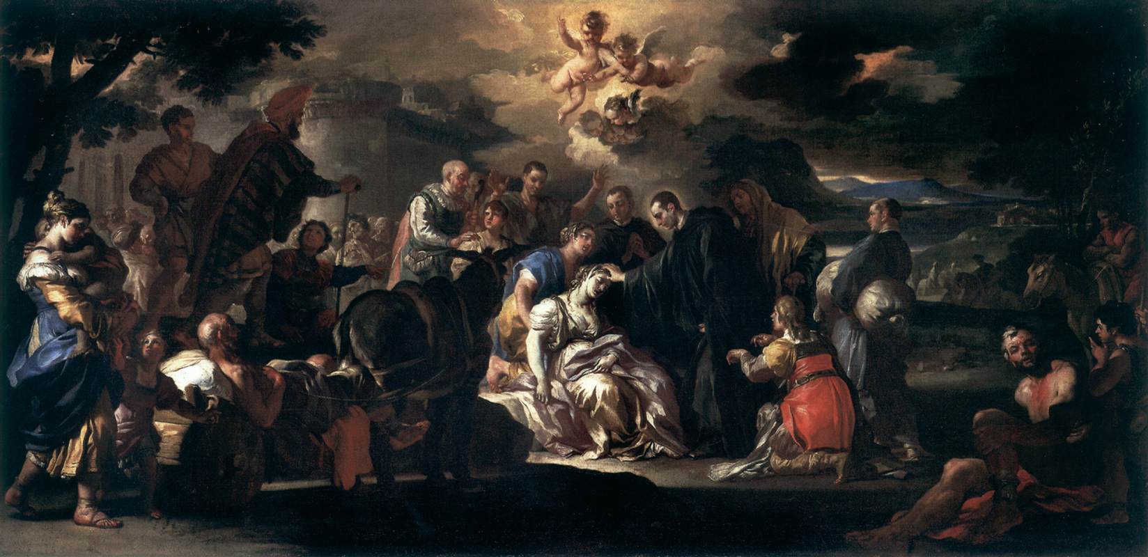 St Maurus Healing the Sick by SOLIMENA, Francesco