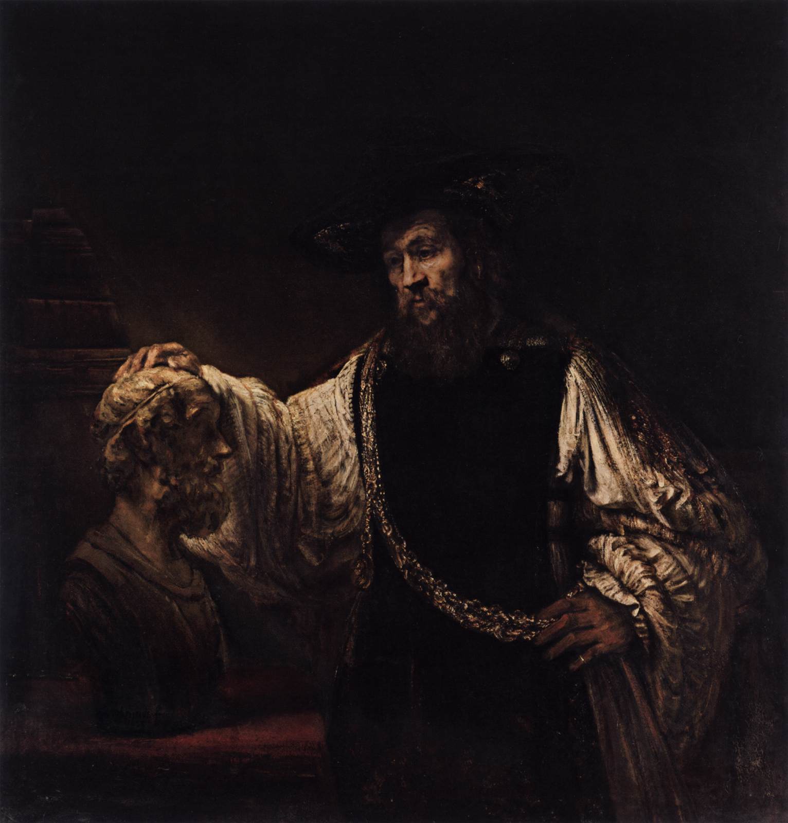 Aristotle with a Bust of Homer by REMBRANDT Harmenszoon van Rijn