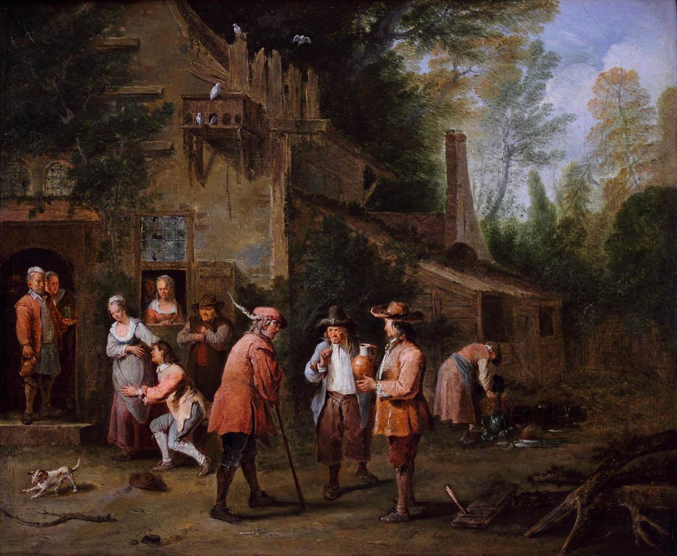 Scene in a Court of Inn by ANGELLIS, Pieter