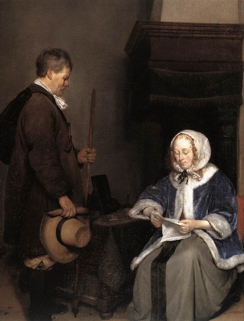 Lady Reading a Letter (detail) by