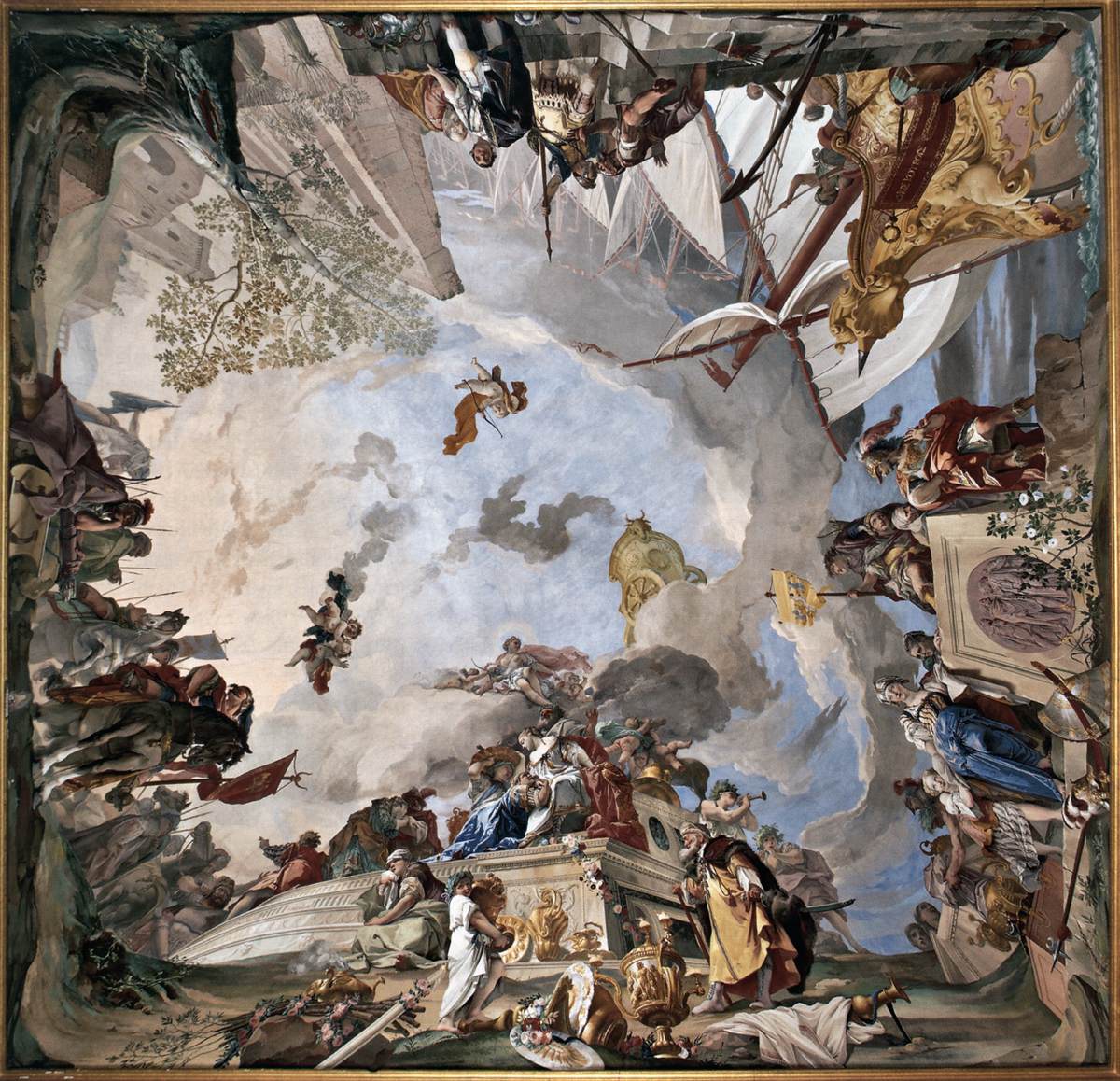 Ceiling painting: Sacrifice of Iphigenia by CROSATO, Giovanni Battista