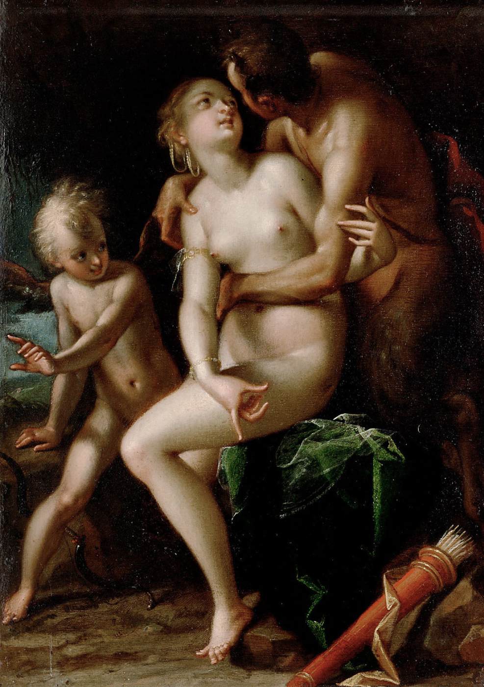 Jupiter, Antiope and Cupid by AACHEN, Hans von