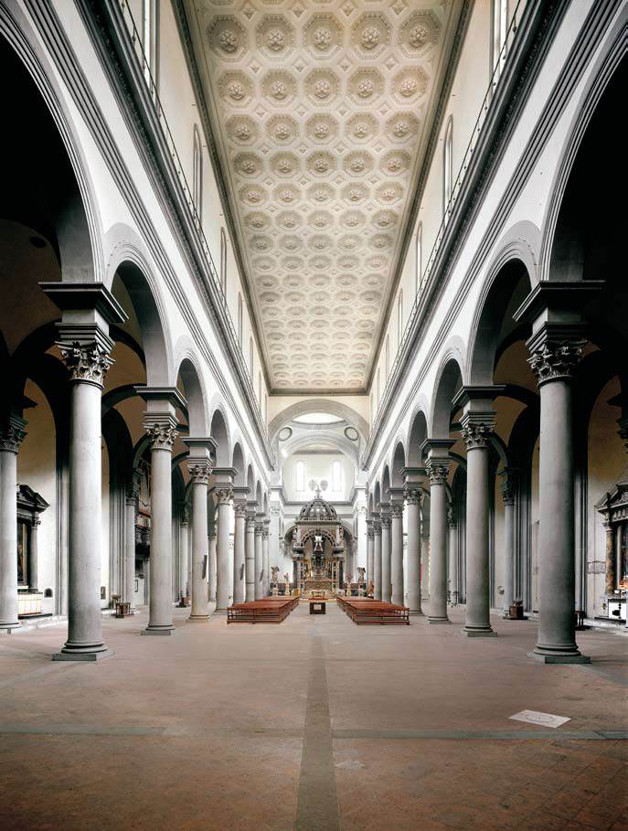 Santo Spirito: View of the nave and choir by BRUNELLESCHI, Filippo