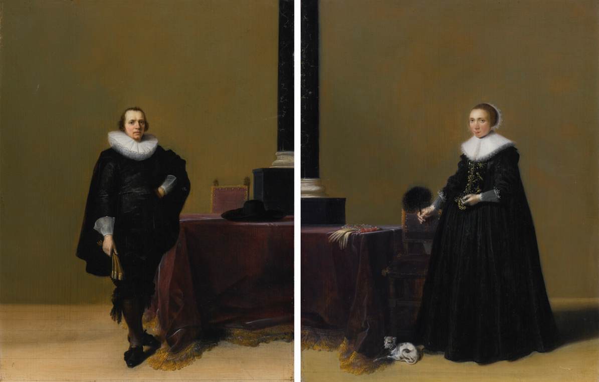 Portraits of Jacob van de Merckt and His Wife Petronella Witsen by POT, Hendrick Gerritsz