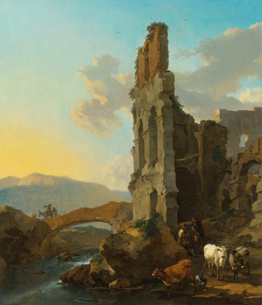 Italianate River Landscape by