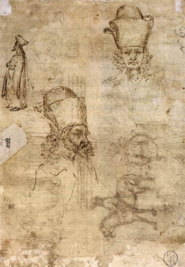 Studies of Emperor John VIII Paleologus and His Entourage (verso) by PISANELLO