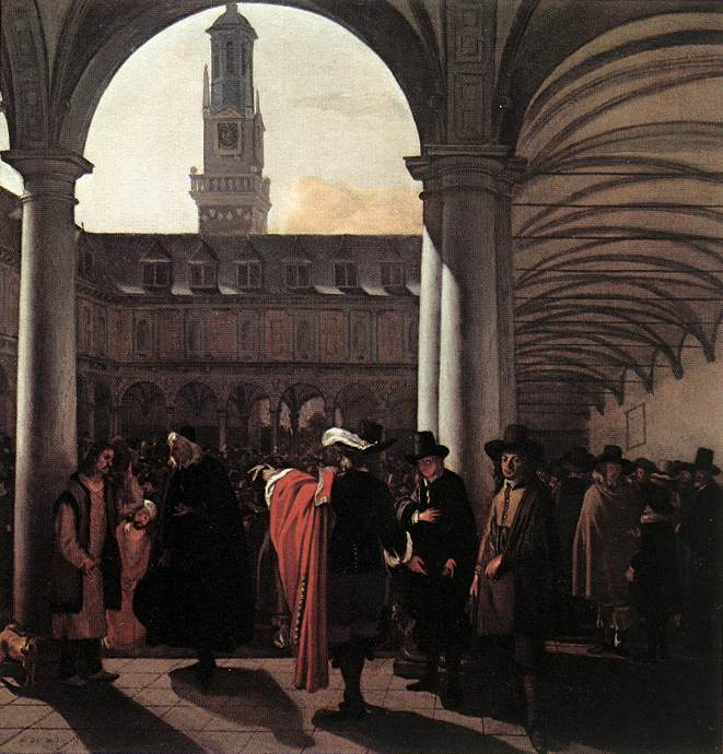 The Courtyard of the Old Exchange in Amsterdam by WITTE, Emanuel de