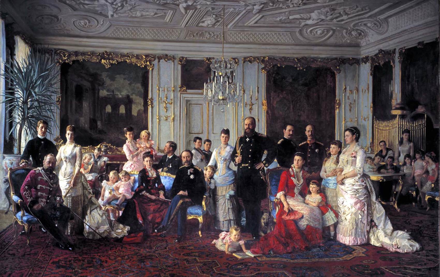 Christian IX of Denmark with His Large Family by TUXEN, Laurits Regner