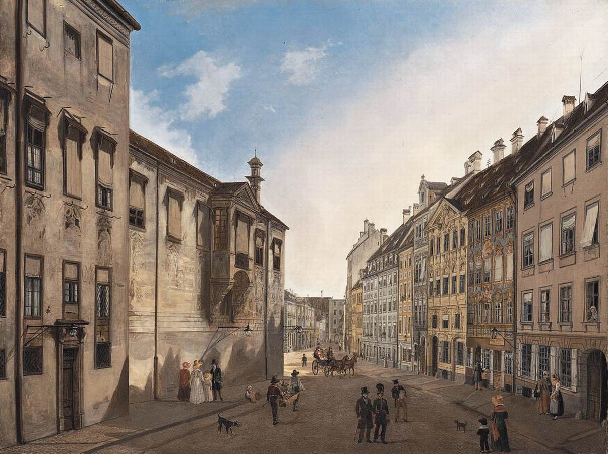 Residenzstrasse Looking Towards Max-Joseph-Platz in 1826 by