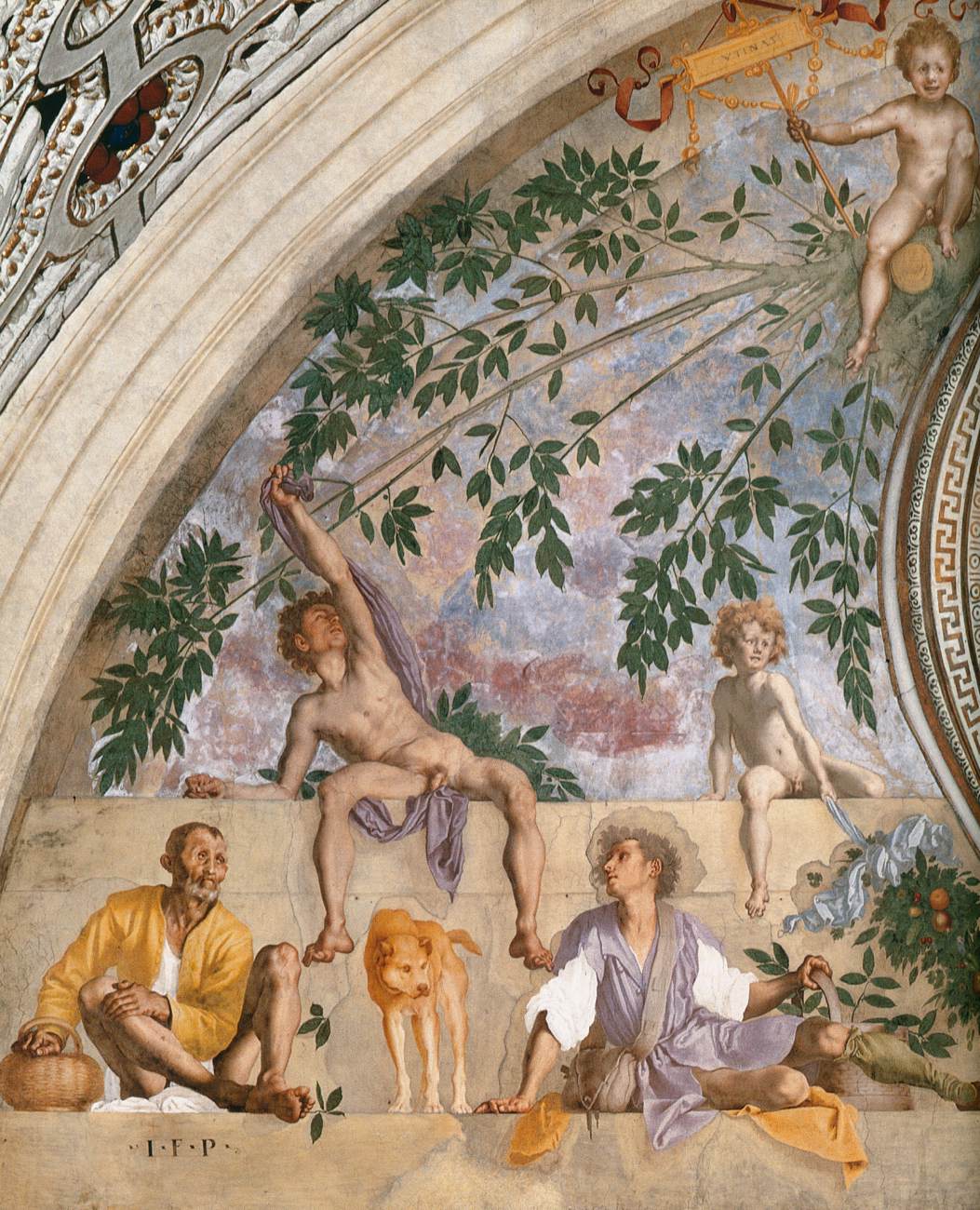 Lunette fresco (detail) by