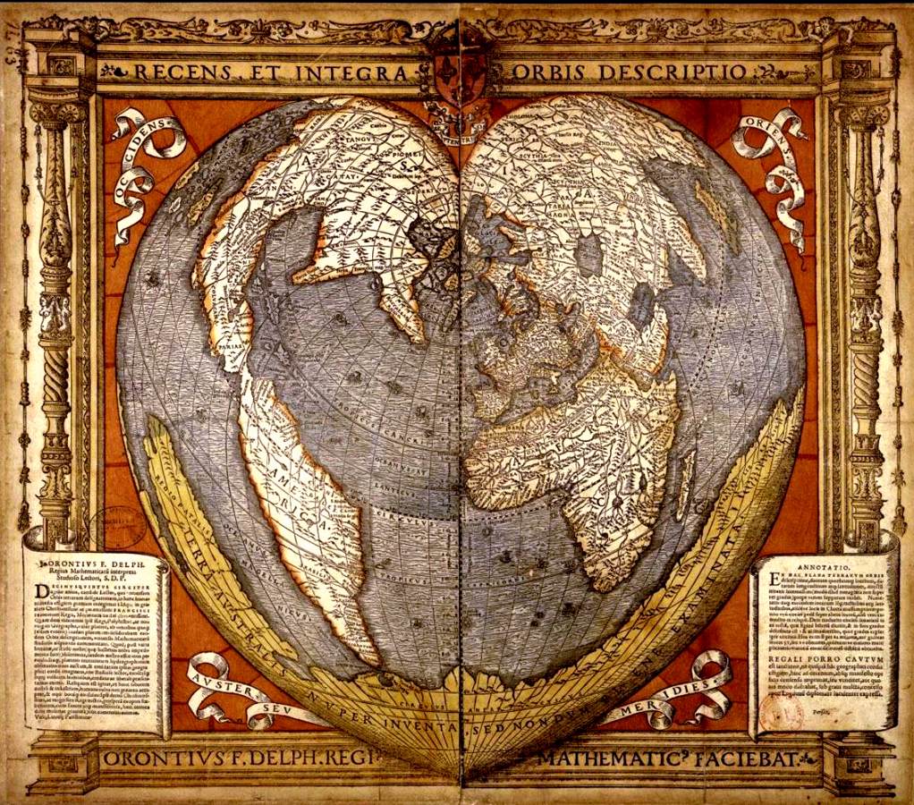 Heart-shaped Map by FINÉ, Oronce