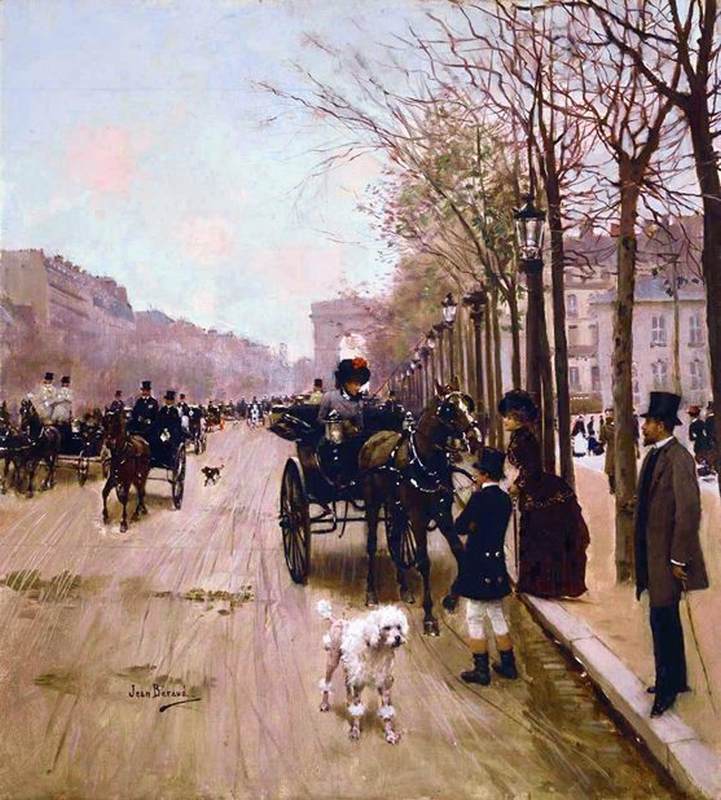 Carriages on the Champs-Élysées by BÉRAUD, Jean