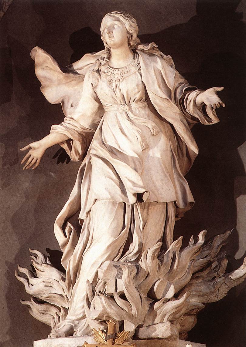 St Agnes on the Pyre by FERRATA, Ercole