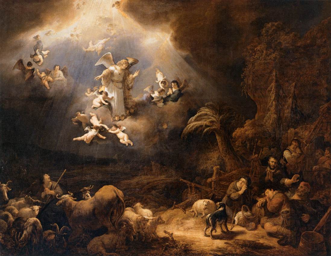 Angels Announcing the Birth of Christ to the Shepherds by FLINCK, Govert Teunisz.