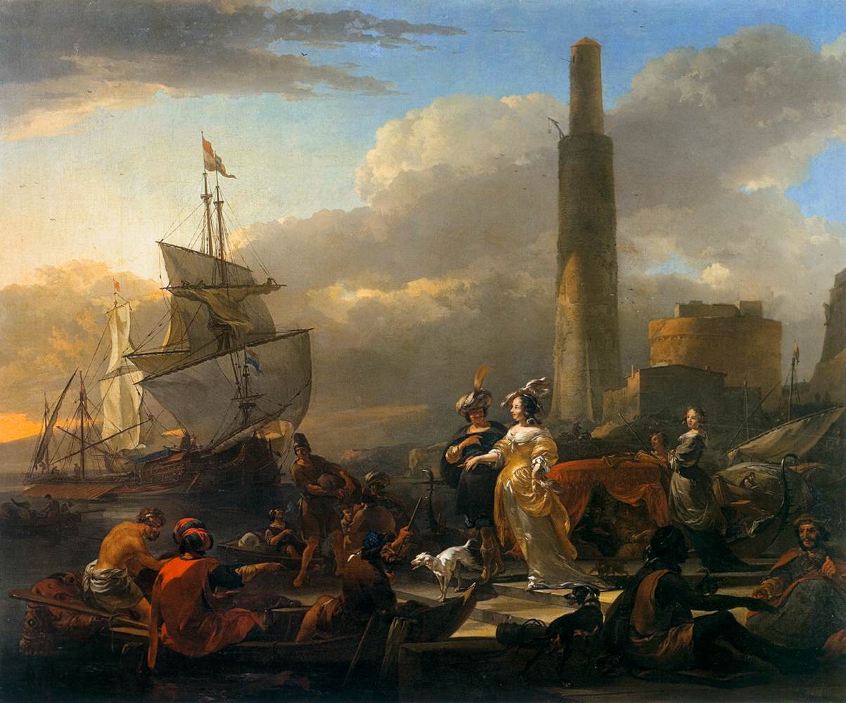 A Harbour Scene by BERCHEM, Nicolaes (Claesz.)