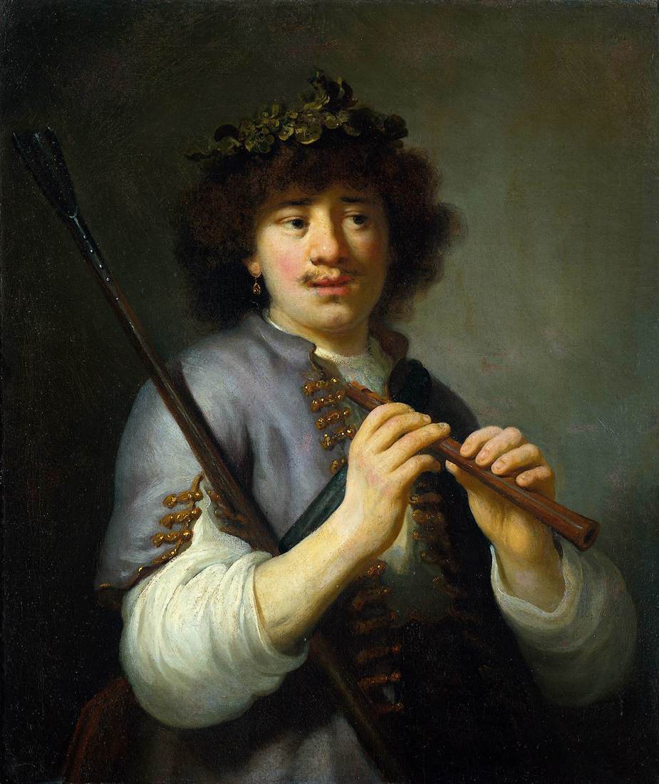 Rembrandt as Shepherd with Staff and Flute by