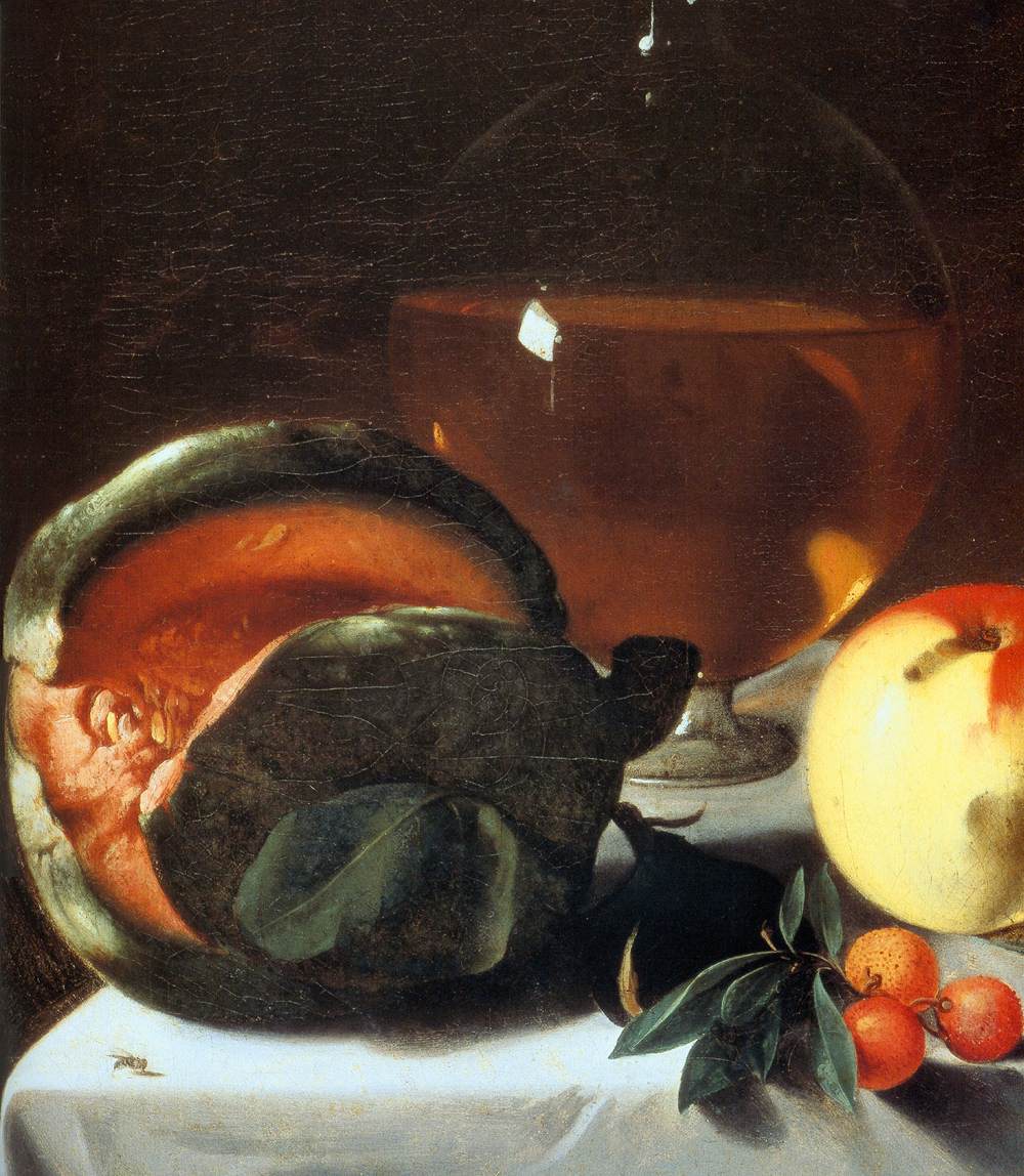 Still-Life with Fruit and a Carafe of White Wine (detail) by