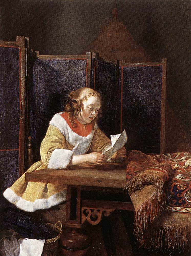 A Lady Reading a Letter by TERBORCH, Gerard