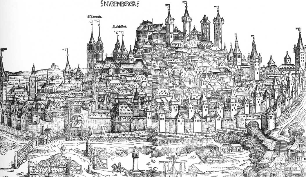 Nuremberg Chronicle, Page 100: View of the city of Nuremberg by