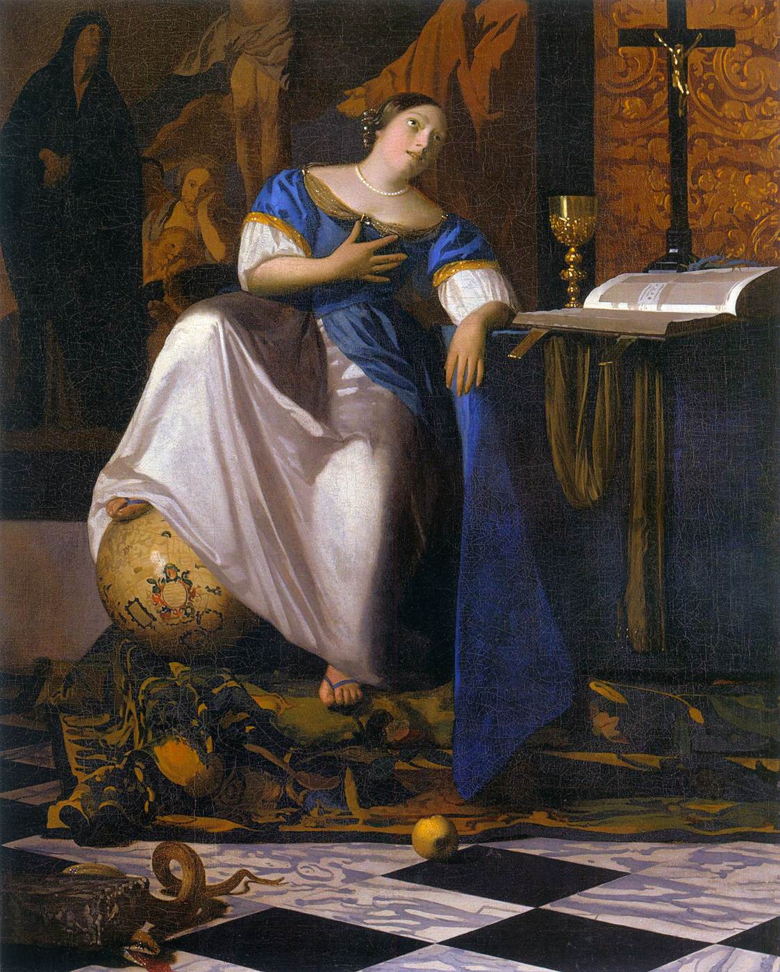 The Allegory of Catholic Faith (detail) by VERMEER, Johannes