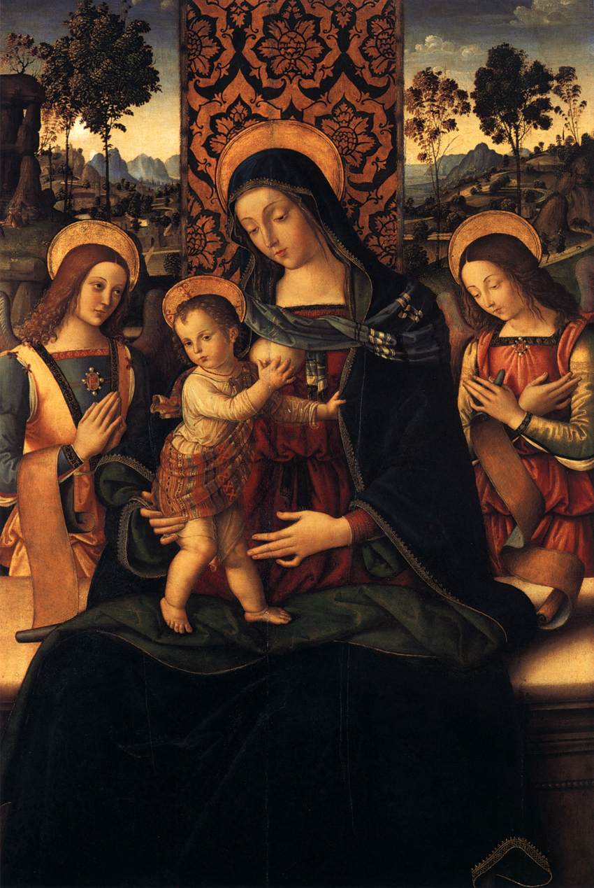 The Virgin and Child with Two Angels by PINTURICCHIO